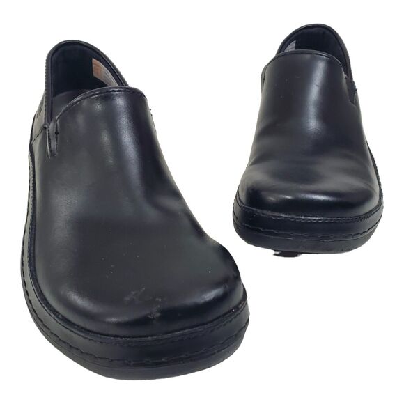 TIMBERLAND PRO Shoes Womens Size 5.5 Black Leather Slip On Nursing Clogs 39689 - Picture 2 of 11